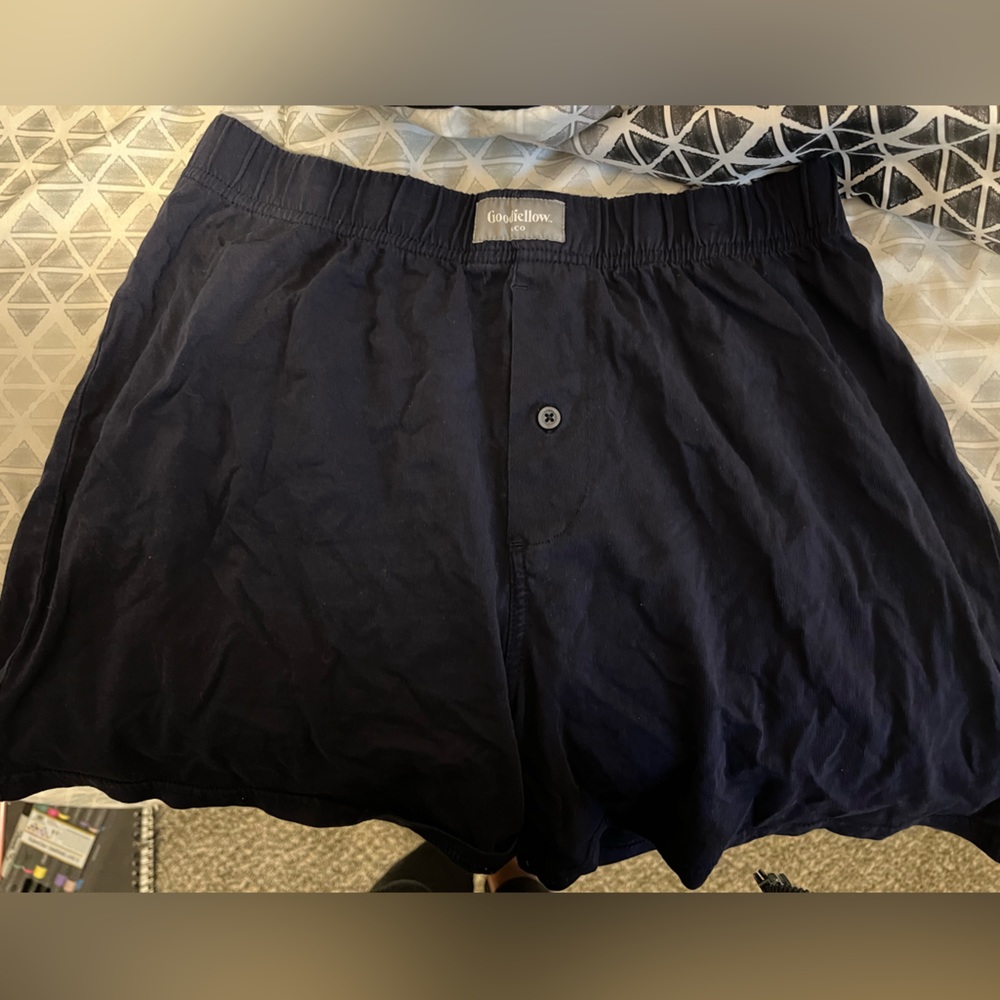 Blue, pajama shorts